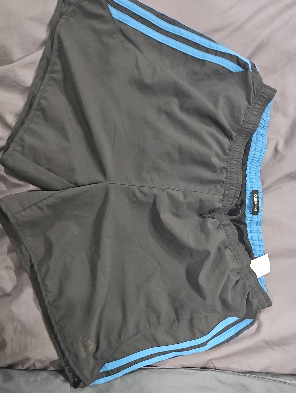 adidas Black Shorts with Light Blue